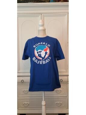 Unisex Buffalo Baseball Graphic T-Shirt XL Blue